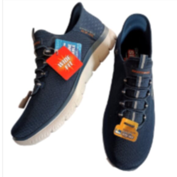 NWT Skechers Slip-lns Hands-Free Summits Athletic Shoes size 11.5 Wide Navy - Picture 3 of 17